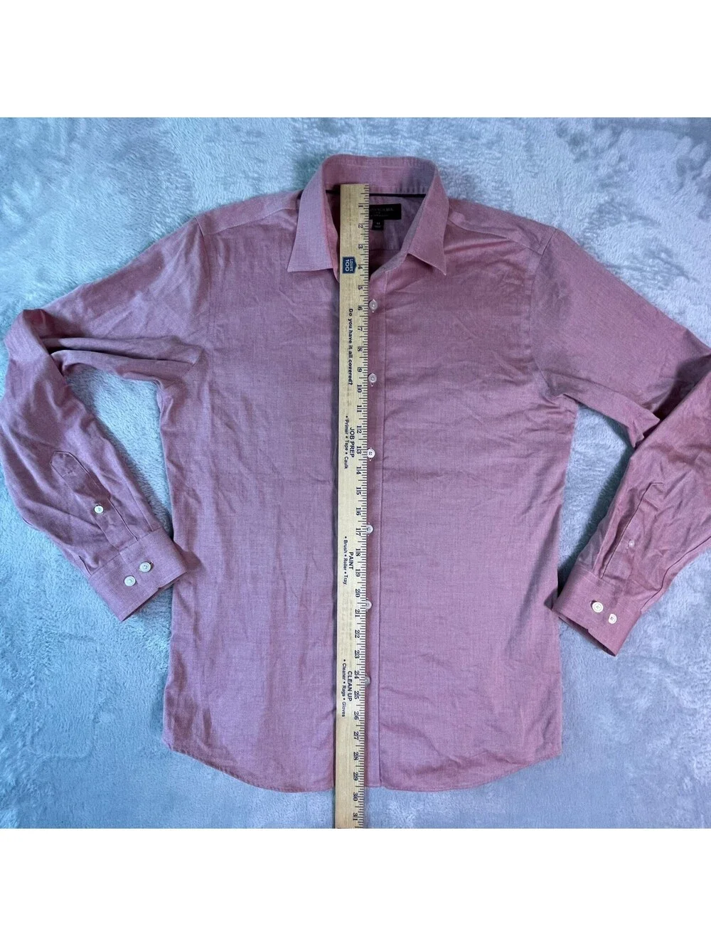 Banana Republic Non-Iron Dress Shirt Mens M Pink Slim Fit Cotton Business Casual